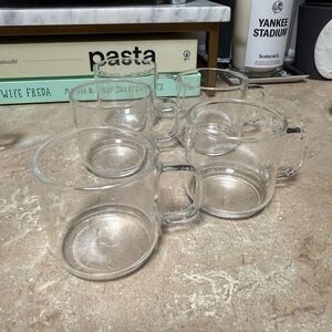 Set of 5 Clear Glass Espresso Cups